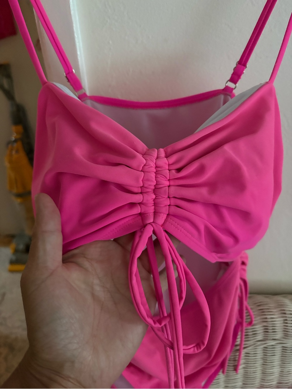 Pink Ruched One-Piece Swimsuit - Picture 2 of 4